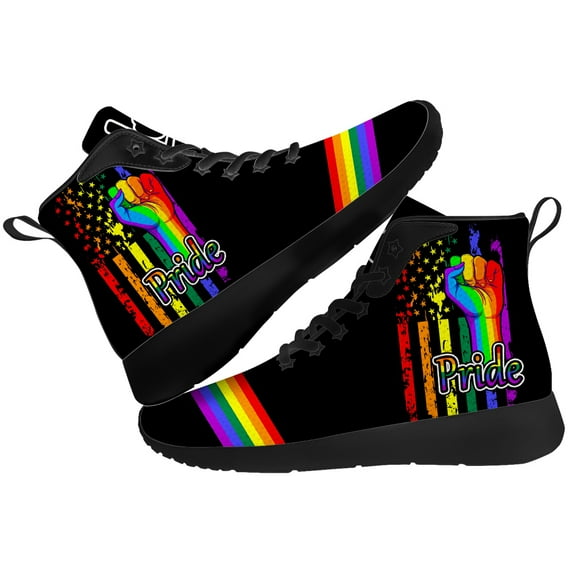 Aidianart LGBT High Top Sneakers Womens High Top Shoes Size 10
