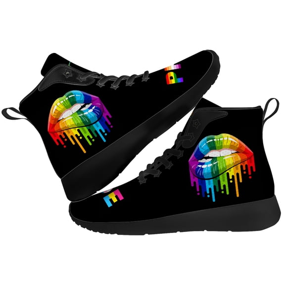 Aidianart LGBT High Top Sneakers Womens High Top Shoes Size 16