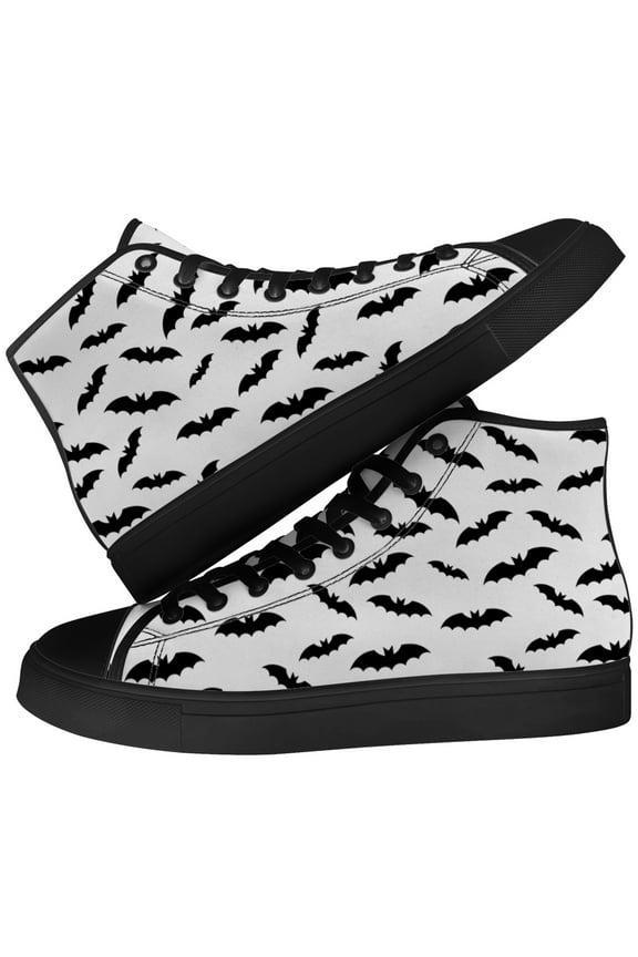 Mens Bat High Top Shoes High Top Canvas Sneakers Size 4