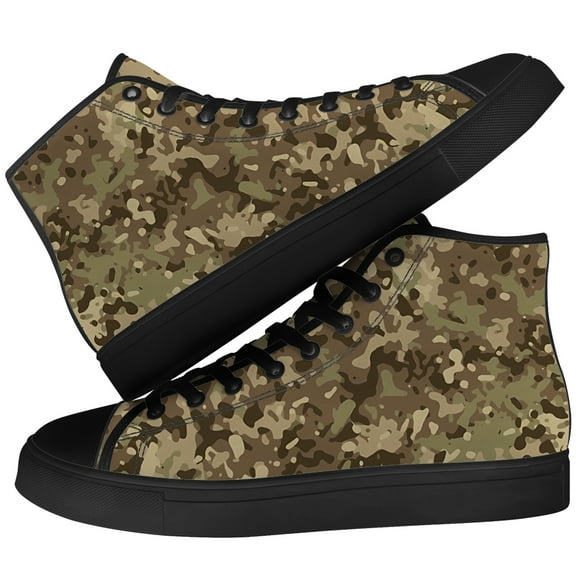 Aidianart Mens Camouflage High Top Shoes High Top Canvas Sneakers Size 3.5