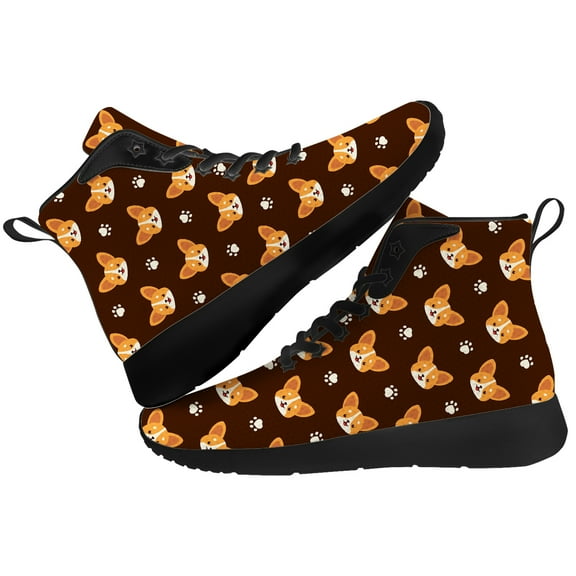Aidianart Mens Corgi High Top Shoes High Top Sneakers Size 5
