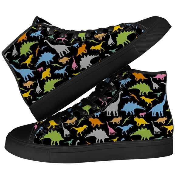Aidianart Mens Dinosaur High Top Canvas Sneakers High Top Shoes Size 11