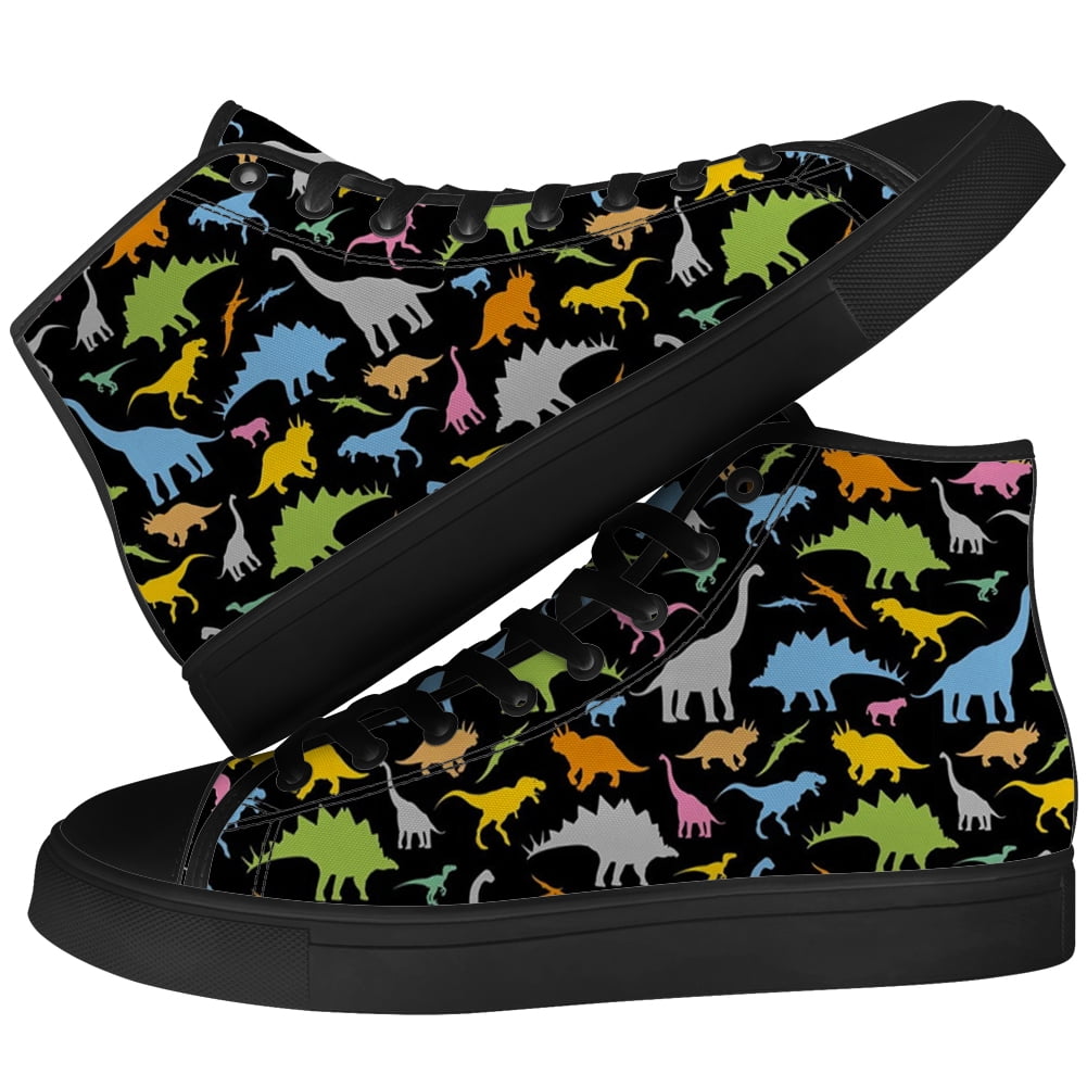 Aidianart Mens Dinosaur High Top Shoes High Top Canvas Sneakers