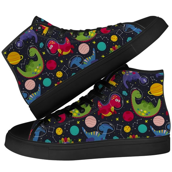 Aidianart Mens Dinosaur High Top Shoes High Top Canvas Sneakers Size 6.5