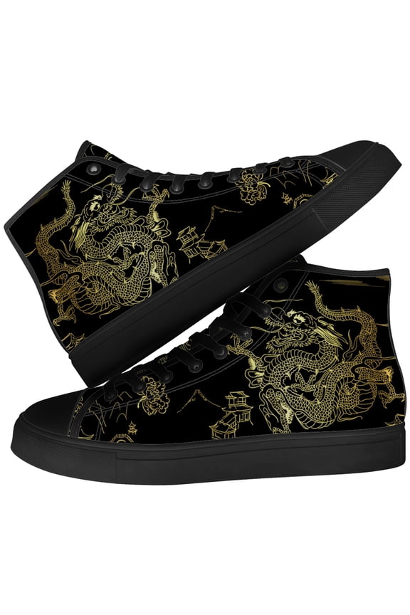 Mens Dragon High Top Shoes High Top Canvas Sneakers Size 11