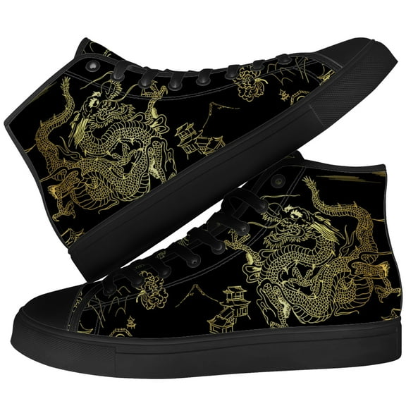 Aidianart Mens Dragon High Top Shoes High Top Canvas Sneakers Size 8