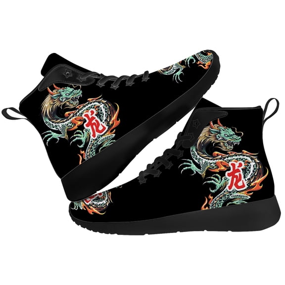 Aidianart Mens Dragon High Top Sneakers High Top Shoes Size 15