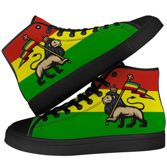 Aidianart Mens Rasta High Top Canvas Sneakers High Top Shoes Size 5