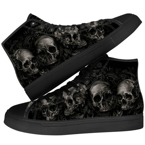 Aidianart Mens Skull High Top Canvas Sneakers High Top Shoes Size 10