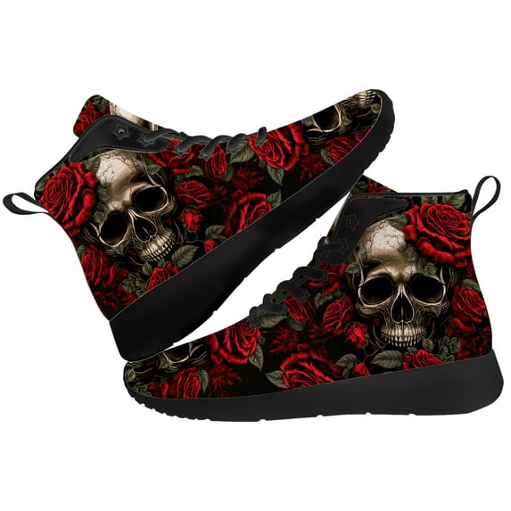 Aidianart Mens Skull High Top Sneakers High Top Shoes Size 9