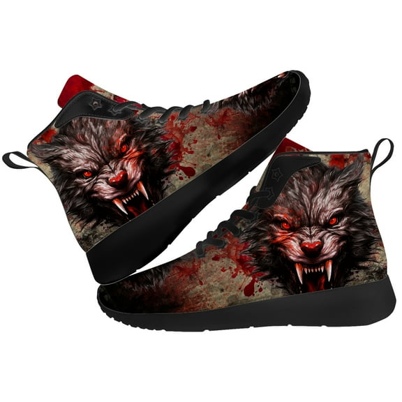 Aidianart Mens Wolf High Top Shoes High Top Sneakers Size 9