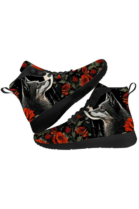 Mens Wolf High Top Sneakers High Top Shoes Size 9