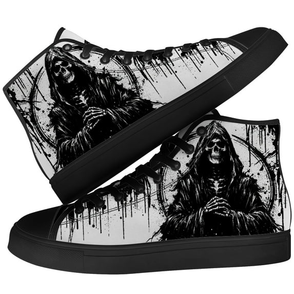 Aidianart Skull High Top Canvas Sneakers Mens High Top Shoes Size 13