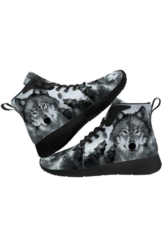 Wolf High Top Sneakers Mens High Top Shoes Size 9