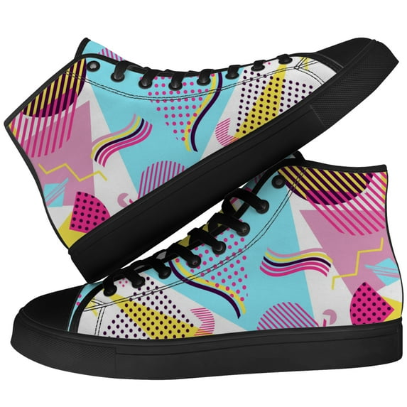 Aidianart Womens 80s High Top Canvas Sneakers High Top Shoes Size 7