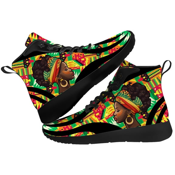 Aidianart Womens African High Top Shoes High Top Sneakers Size 16
