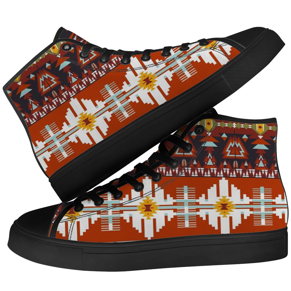 Aidianart Womens Aztec High Top Canvas Sneakers Native American High ...