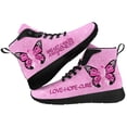 thumbnail image 1 of Aidianart Womens Breast Cancer Awareness Butterfly High Top Shoes High Top Sneakers Size 9, 1 of 5