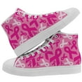 thumbnail image 1 of Aidianart Womens Breast Cancer Awareness High Top Shoes High Top Canvas Sneakers Size 5, 1 of 5
