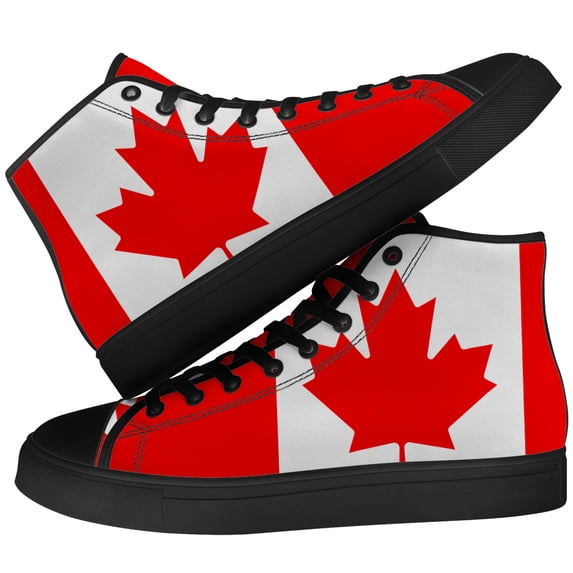 Aidianart Womens Canada Flag High Top Shoes High Top Canvas Sneakers Size 15.5