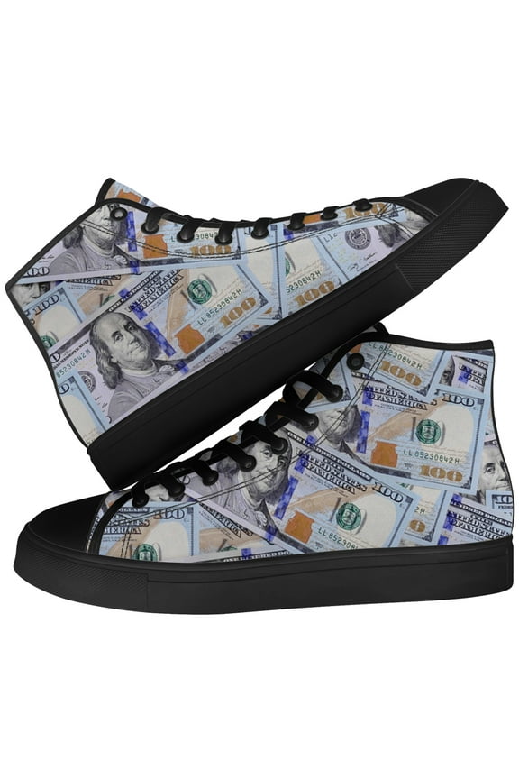 Womens Dollar High Top Shoes High Top Canvas Sneakers Size 12