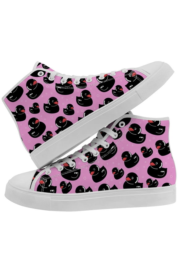 Womens Duck High Top Shoes High Top Canvas Sneakers Size 10