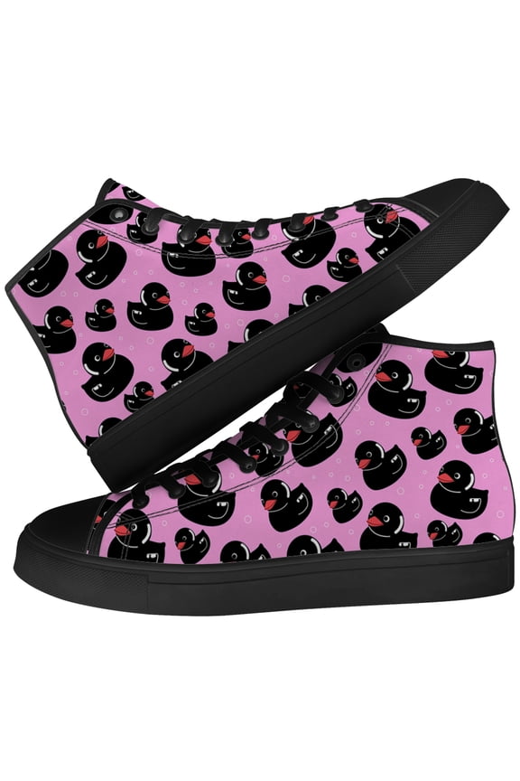 Womens Duck High Top Shoes High Top Canvas Sneakers Size 7
