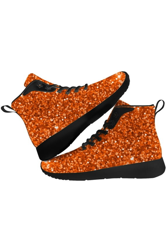 Womens Glitter Print High Top Shoes High Top Sneakers Size 5