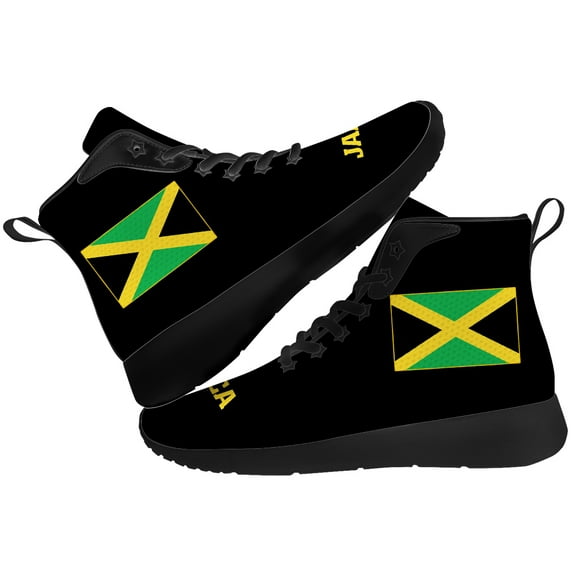 Aidianart Womens Jamaica Flag High Top Shoes High Top Sneakers Size 6