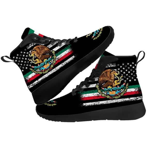 Aidianart Womens Mexico Flag High Top Shoes High Top Sneakers Size 15