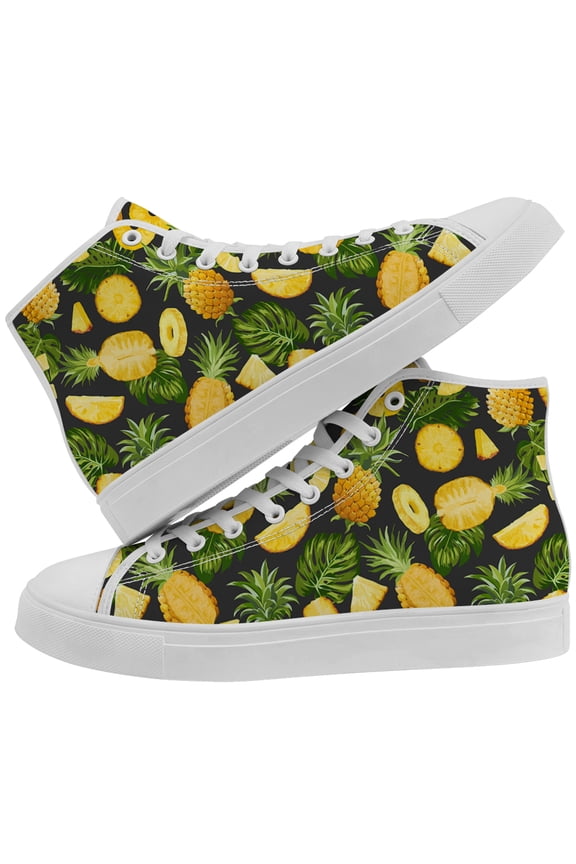 Womens Pineapple High Top Shoes High Top Canvas Sneakers Size 12