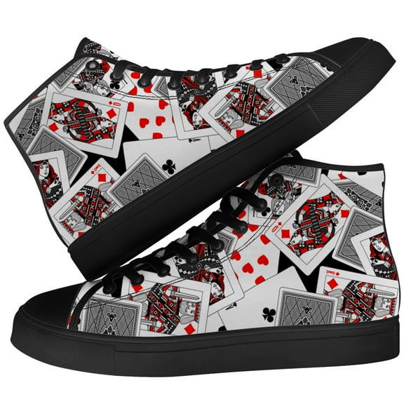 Aidianart Womens Poker High Top Shoes High Top Canvas Sneakers Size 10