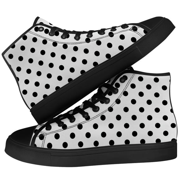 Aidianart Womens Polka Dot High Top Canvas Sneakers High Top Shoes Size 5