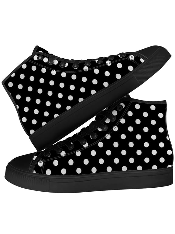 Womens Polka Dot High Top Shoes High Top Canvas Sneakers Size 5