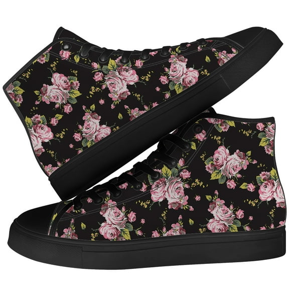 Aidianart Womens Rose High Top Canvas Sneakers High Top Shoes Size 12