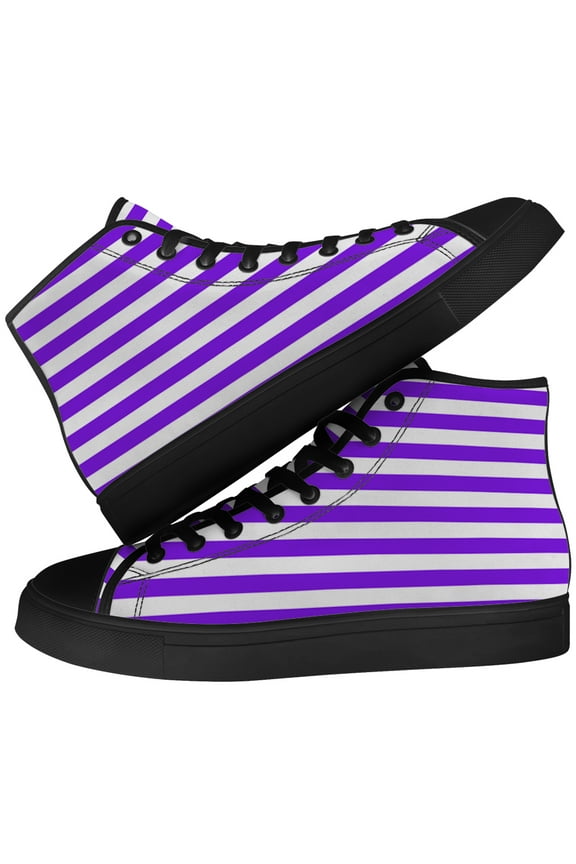 Womens Striped High Top Shoes High Top Canvas Sneakers Size 12