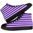 thumbnail image 1 of Aidianart Womens Striped High Top Shoes High Top Canvas Sneakers Size 14, 1 of 5