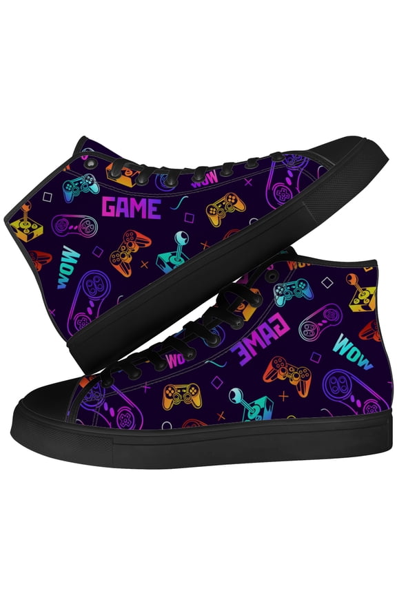 Womens Video Game High Top Shoes High Top Canvas Sneakers Size 11