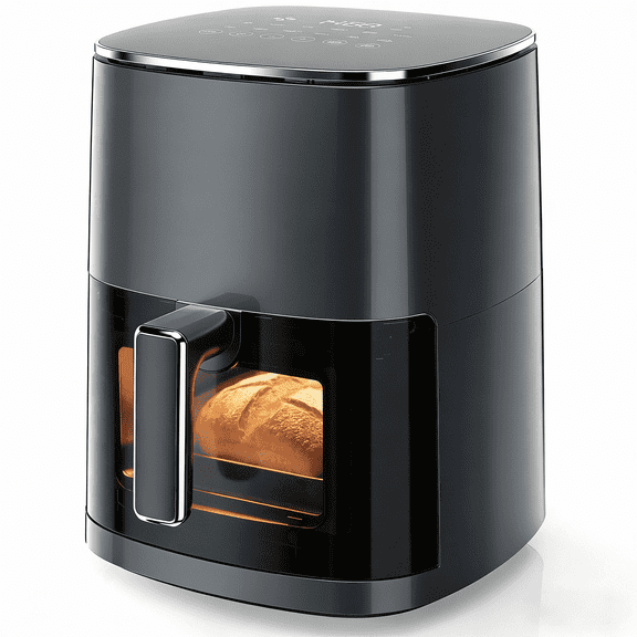 Aidoly 12-in-1 Air Fryer, 6-Quart Family Size Multi-Function for Roast, Bake, Broil, Dry, Proof, Reheat and More, with Viewing Window & 12 Cooking Modes, Grey