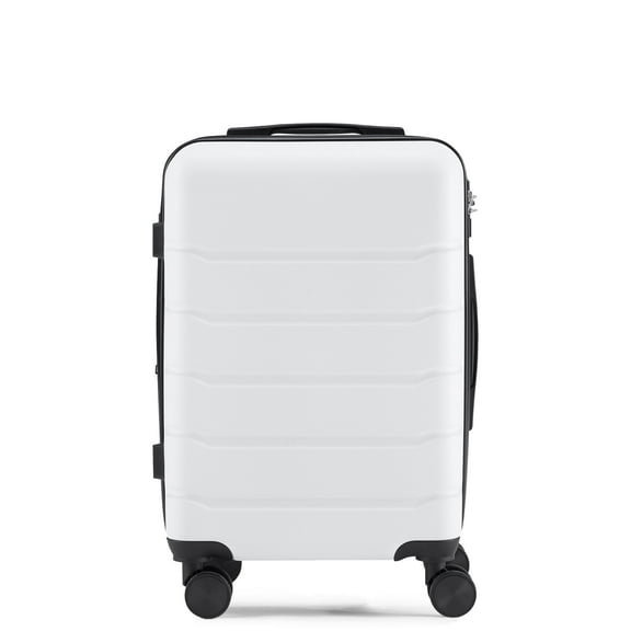 Aidoly 20 inch Carry-On Luggage, Expandable Lightweight Suitcase, Spinner Luggage for Adult, White