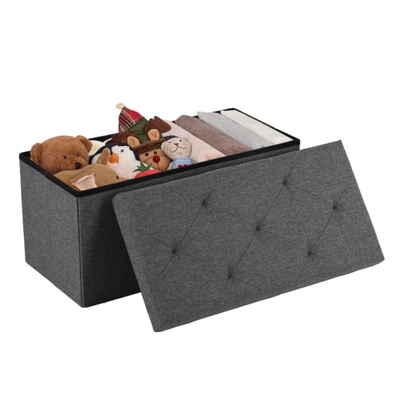 Aidoly 30 Inches Multi-functional Folding Storage Ottoman Bench Ottoman Storage Chest with Padded Seat for Bedroom, Living Room, Entryway Holds up to 660 lb