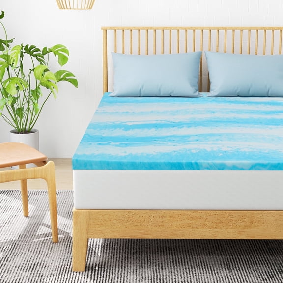 Aidoly Mattress Topper King, 2 inch Soft Memory Foam Cooling Gel Mattress Topper for Relieve Back Pain