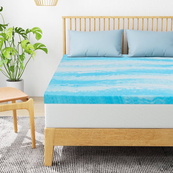 Aidoly Mattress Topper Queen, 3 inch Soft Memory Foam Cooling Gel Mattress Topper for Relieve Back Pain