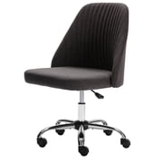 Aidoly Swivel Vanity Chair with Adjustable Height - Padded Desk Seat with Metal Base for Home Office & Dressing Area, Dark Grey