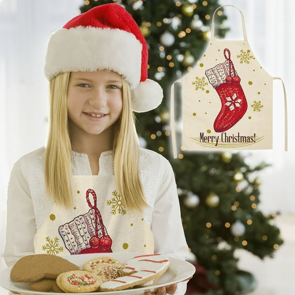 Aidoshy Christmas Apron For Women Adjustable Bib Kitchen Aprons, Snowman Holiday Apron For Party,Christmas Decorationsfor Chef, BBQ Drawing Apron Bulk