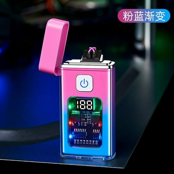Aidoshy Electric Lighter,Transparent Induction Double Lighter Typc-e Fast Charging Digital Display Charging Lighter Birthday Gifts for Dad Fathers Day