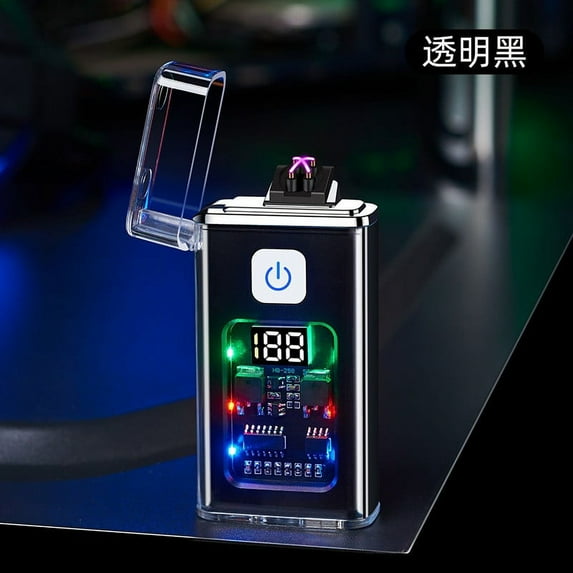 Aidoshy Electric Lighter,Transparent Induction Double Lighter Typc-e Fast Charging Digital Display Charging Lighter Birthday Gifts for Dad Fathers Day