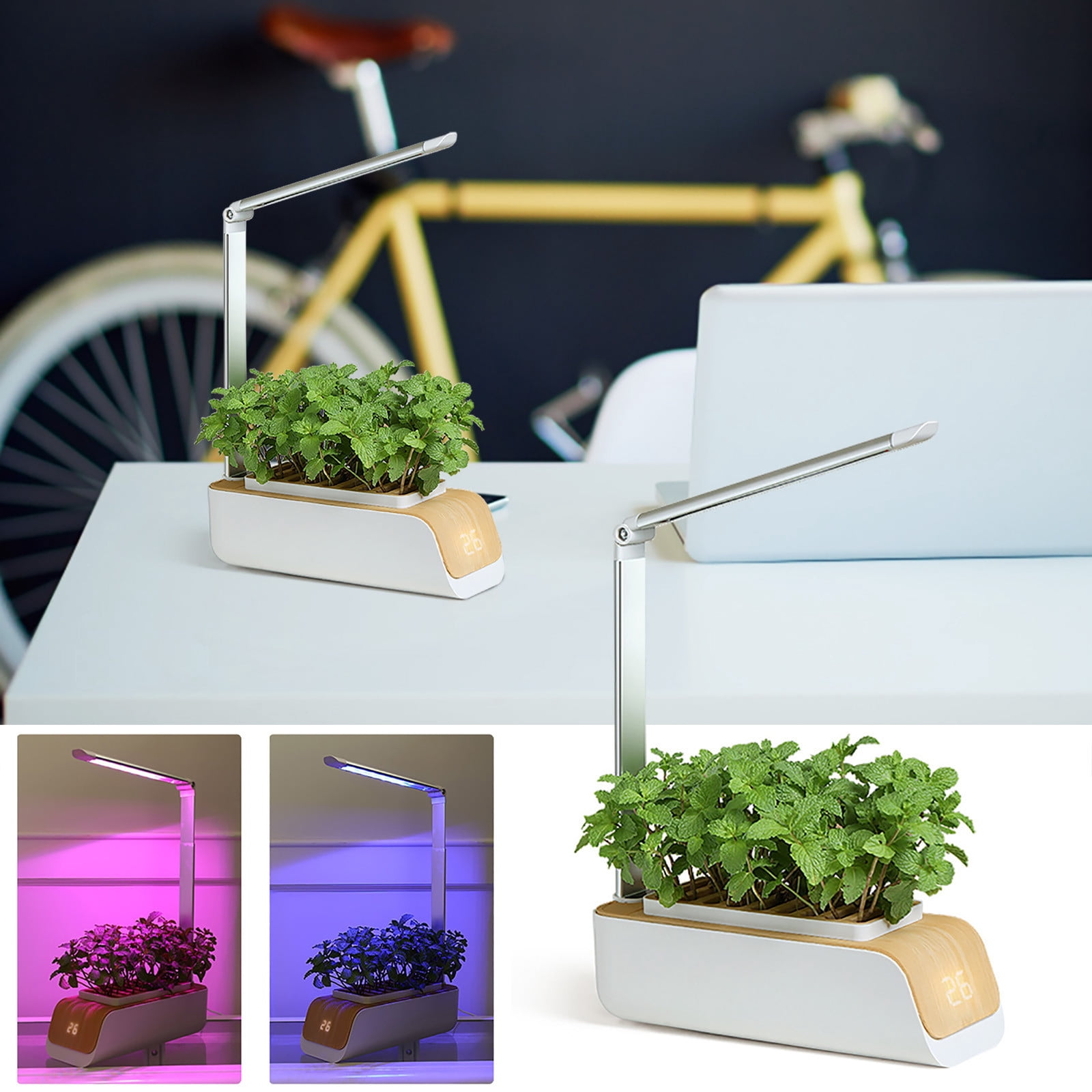 Aidoshy Electronic Intelligent Flowerpot Indoor Soilless Cultivation Hydroponic Plant Planter Flowers for Indoor Outdoor Plants Patio Garden Home Decor Porch Yard