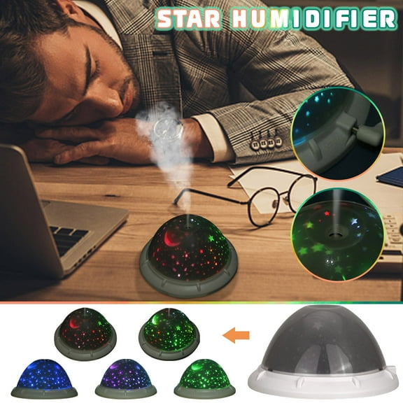 Aidoshy Essential Oil Diffuser,Humidifiers For Bedroom, Cool Mist Humidifiers Desk Humidifier With Star Projector Night Function, Rechargeable & Spray for Home Office Room