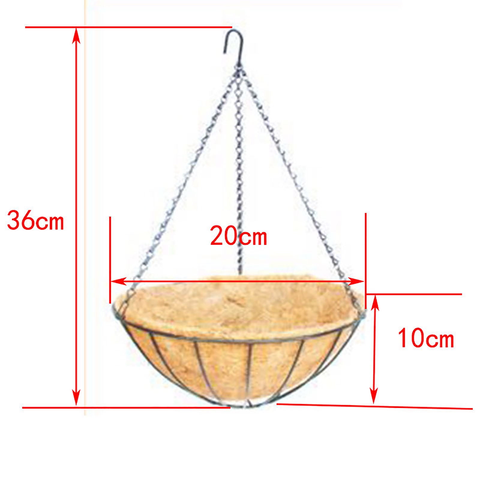 Aidoshy Hanging Basket Coconuts Fiber Planter Inserts Replacement Liner For Flower Pot For 0559